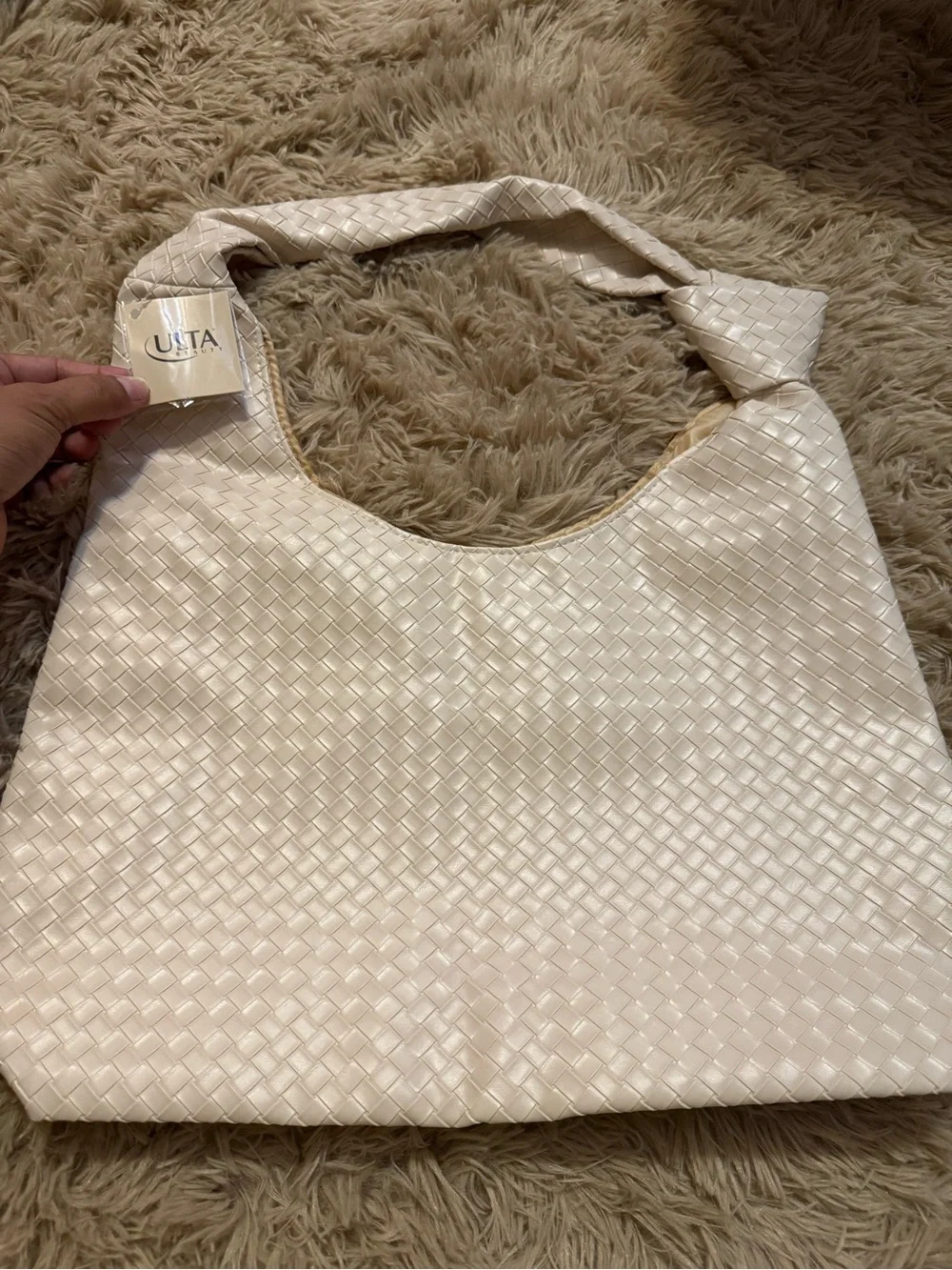 Ulta Beauty Woven Hobo Bag in Cream - Picture 2 of 5